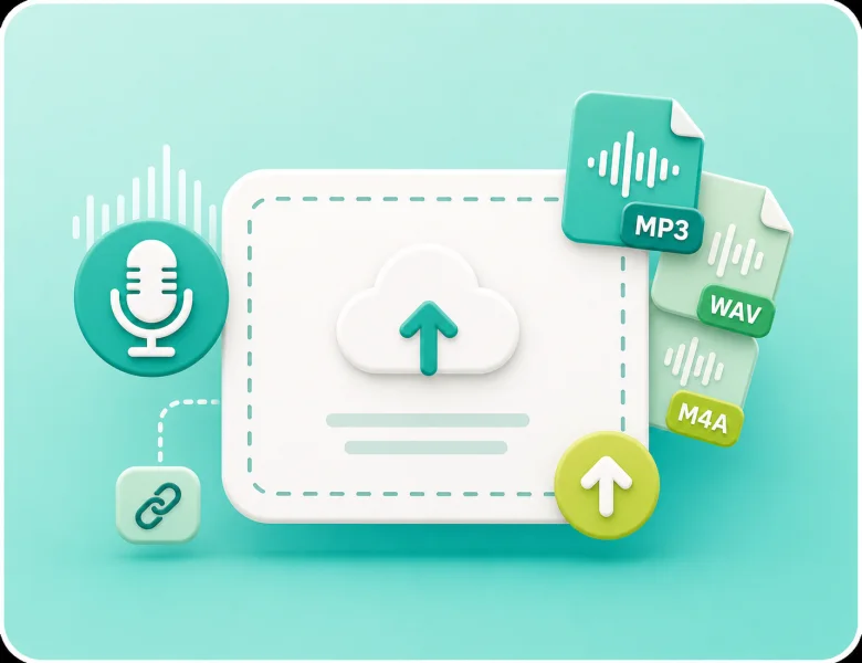 Upload audio files to the AI Audio to Text Converter