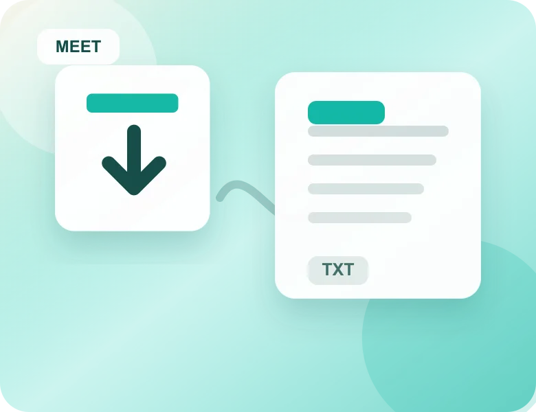 Export the completed transcript from AI Meeting Note Taker