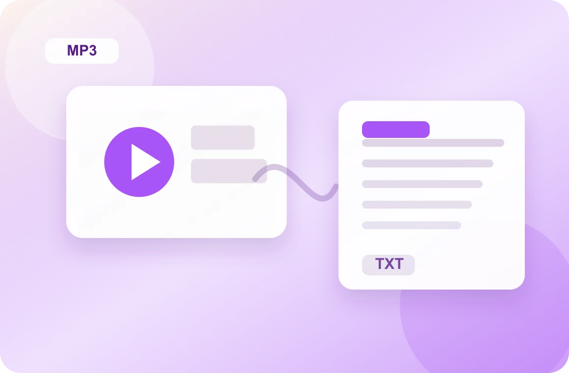AI MP3 to Text Converter source media becoming editable transcript text