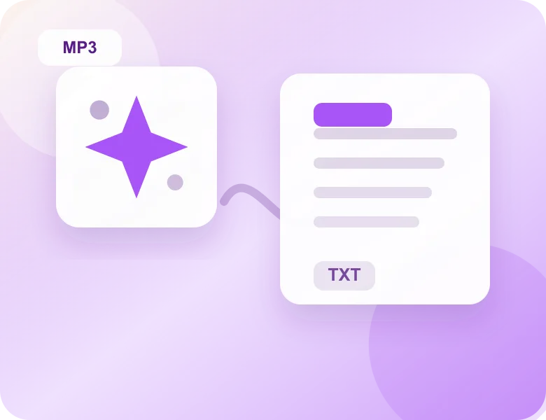 AI processes media with AI MP3 to Text Converter