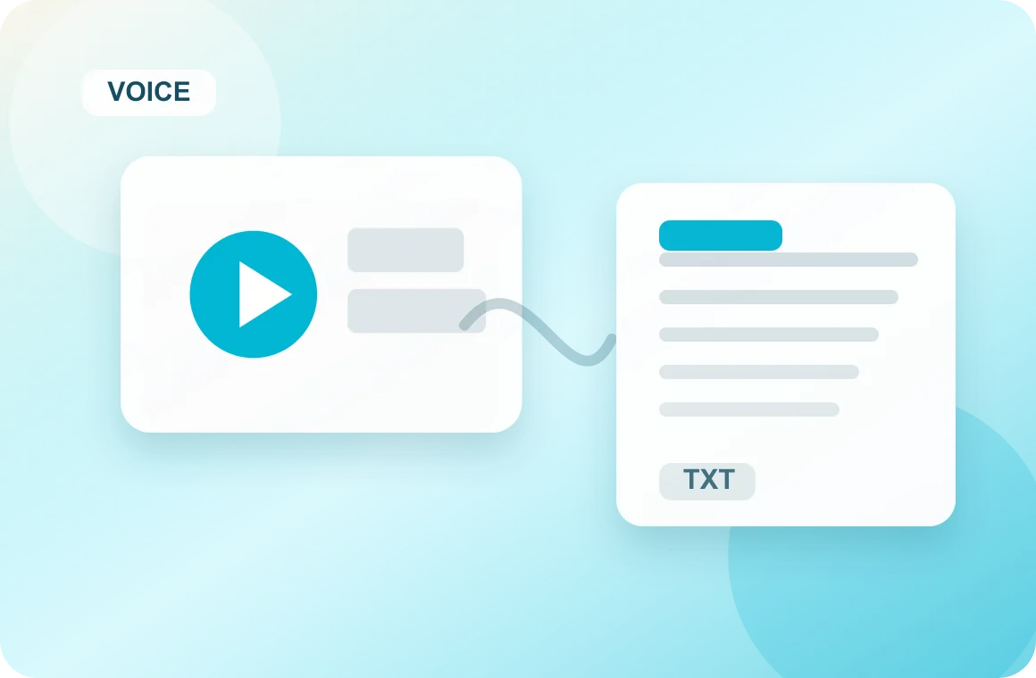 Speech to Text AI source media becoming editable transcript text