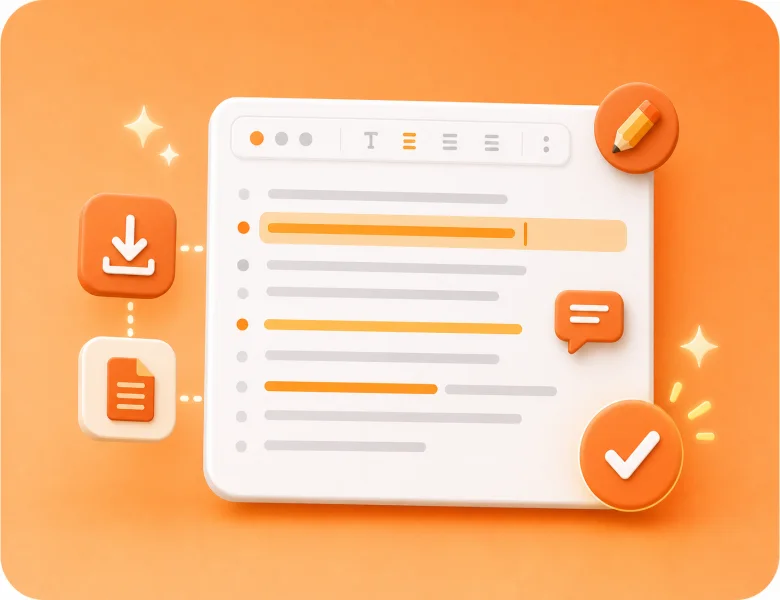 Download and edit the completed video transcript
