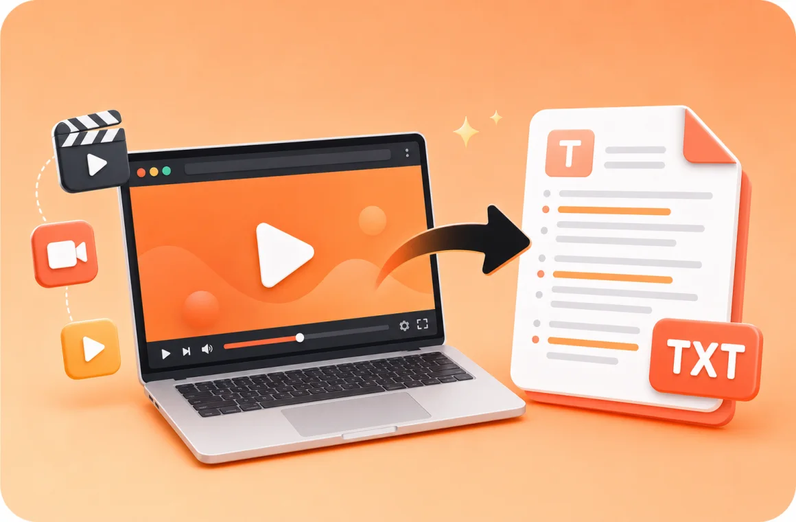 Video source converting into an editable text document